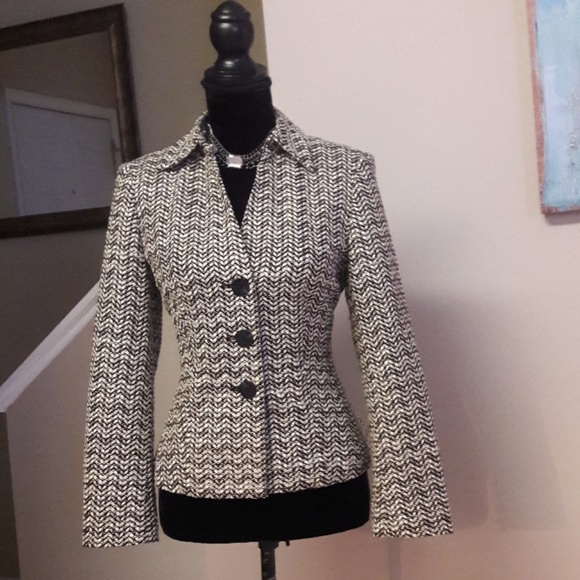 Talbots/ Three Button Front/ Tweed Blazer - Picture 3 of 8